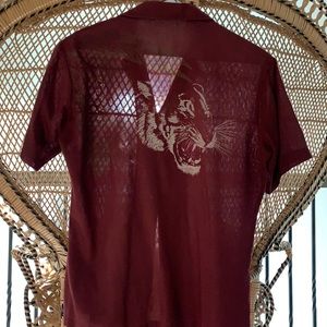 Lion button up shirt young one